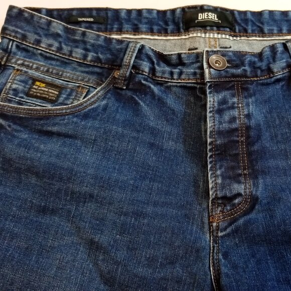 Diesel Original Tapered Mens Jeans Stretch Regular Blue Denim 36x32(37x31.5) - Picture 4 of 16